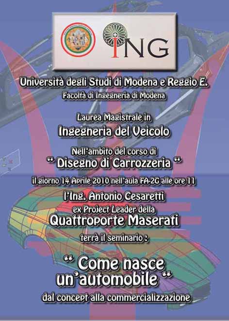 Photo of INGEGNERIA DEL VEICOLO – seminario tecnico: “come nasce un’automobile” – a cura dell’Ing. Cesaretti (ex Maserati)