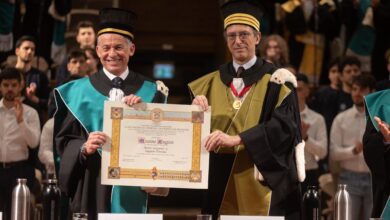 Photo of Maurizio Reggiani, Vice-President of Motorsport at Automobili Lamborghini, receives Laurea ad Honorem from the University of Bologna